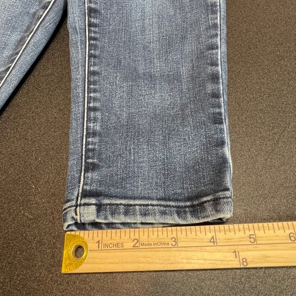 Prana Women's Blue Dark Wash Denim Whiskered Skinny Jeans Size 4 Short - Picture 11 of 11